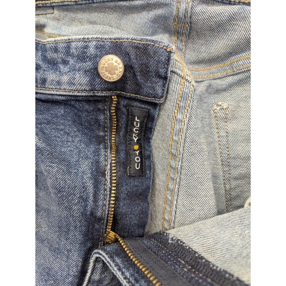 Lucky Brand Shorts Womens 12 Blue High Rise Shortie Cutoff Distressed Denim - Picture 11 of 16